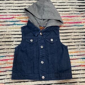 7 Seven Boys Hooded Denim Vest Size 2T